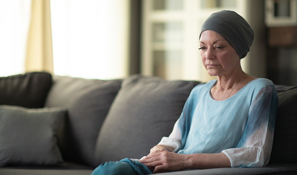 Woman coping with cancer