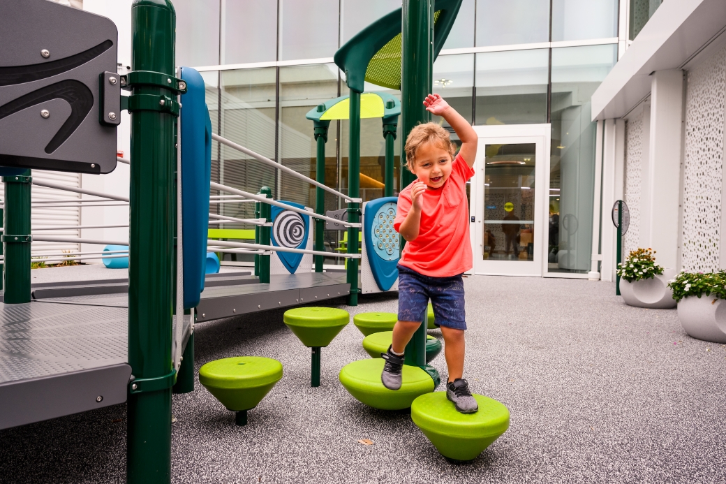 A child playing outdoors.