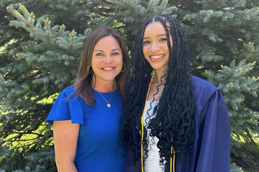 A photo of a mother and daughter.