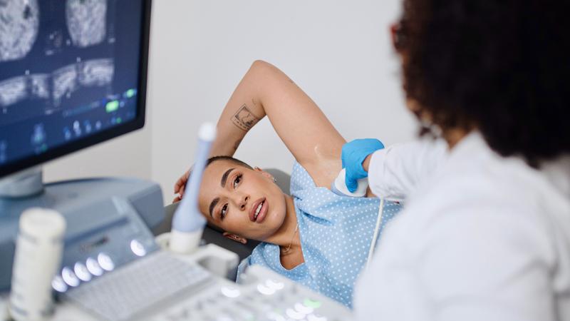 A woman being tested at hospital.