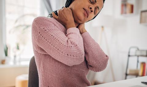 woman stretching her neck