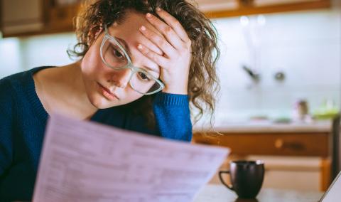 a woman stressed about something