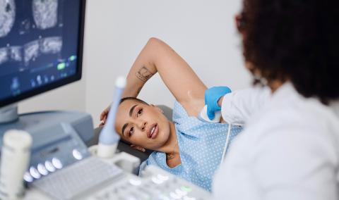 A woman being tested at hospital.