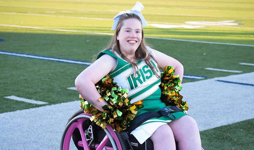 A photo of a young cheerleader.