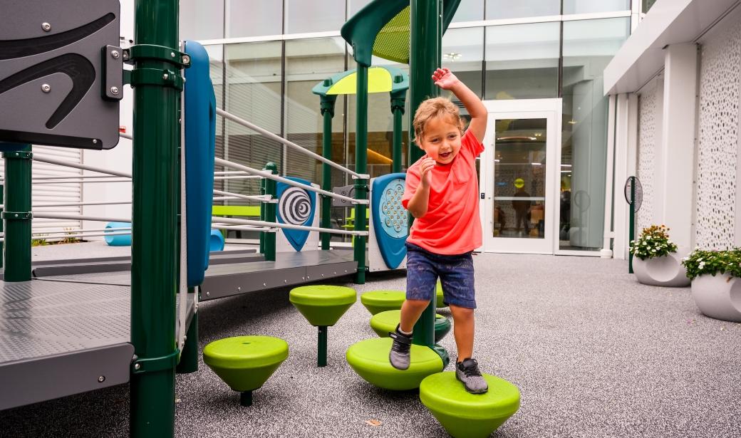 A child playing outdoors.