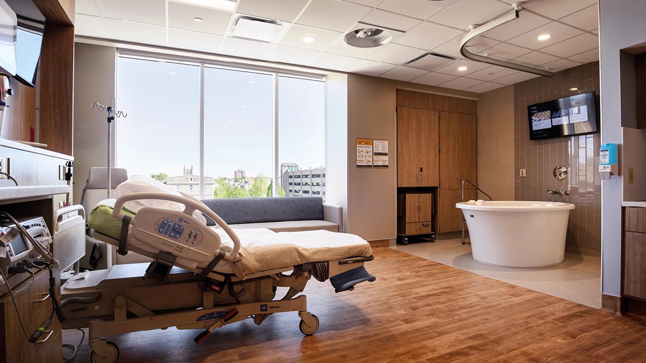 Low Intervention Birthing Room at MU Health Care Birthing Center
