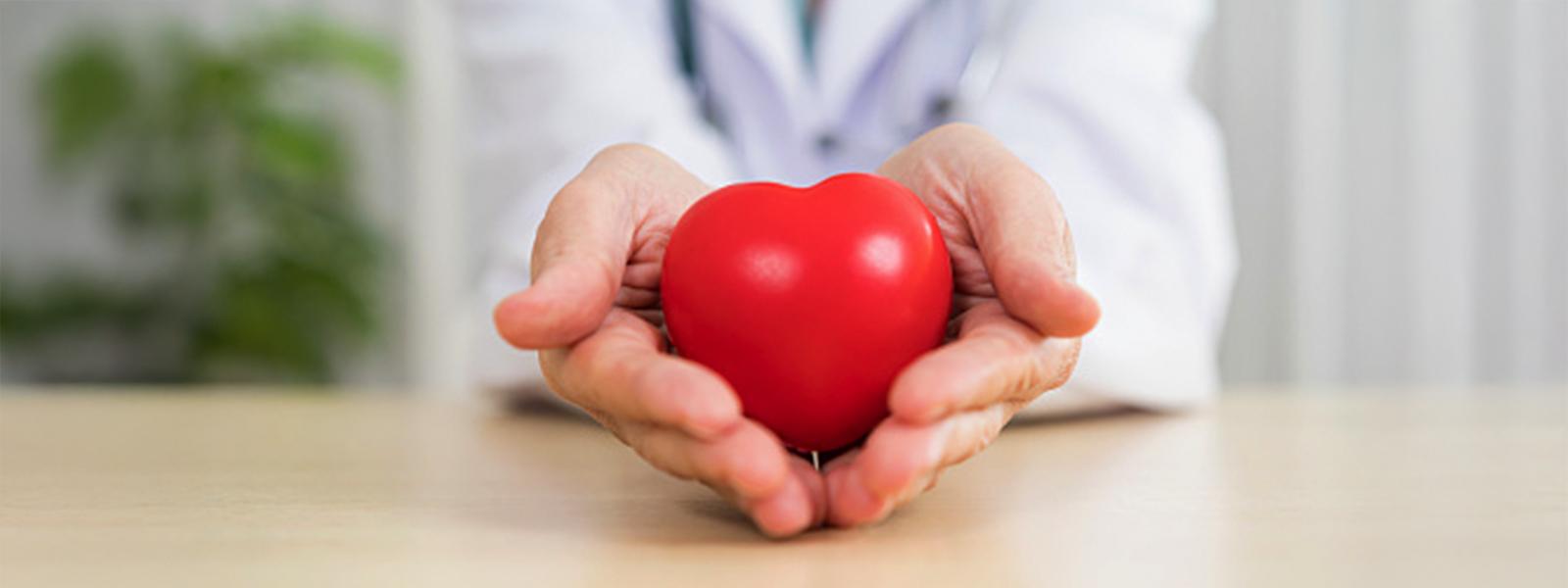 Woman holding a heart shaped ball in her hands